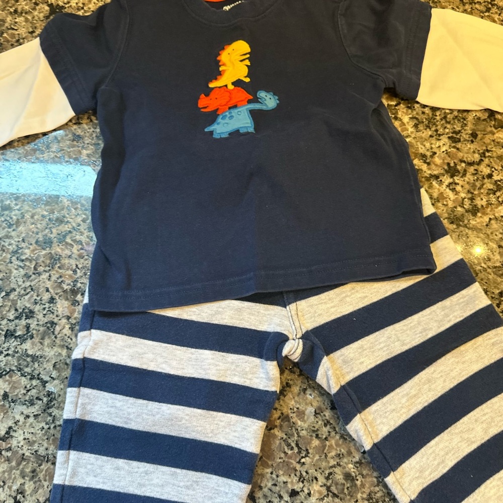 Kids Navy and Gray Striped Set